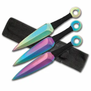 Rainbow Rapped Throwing Knives