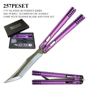257PESET Balisong/Butterfly Competition Set - Purple