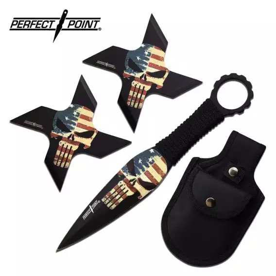 Patriotic Skull Throwing Knives