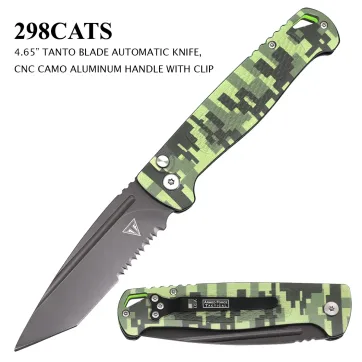 298 CATS – 4.65″ Digital Camo Automatic Knife - GLOW IN THE DARK!