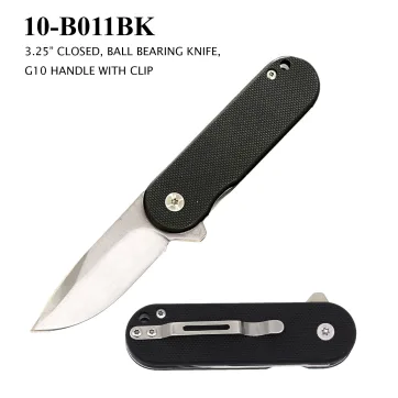 10-B011BK  3.25" CLOSED BALL BEARING KNIFE WITH G10 HANDLE