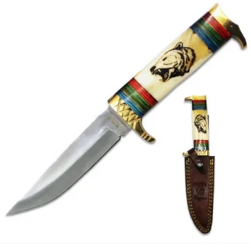 BC 888-BR 10.5" Bone Collector Bovine Bear Brass Hunting Knife