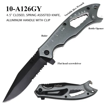 10-A126GY - ElitEdge Spring Assisted Knife Grey