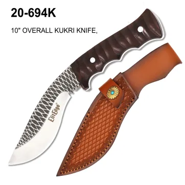 20-694K 10" KUKRI KNIFE W/ WOOD HANDLE AND LEATHER SHEATH