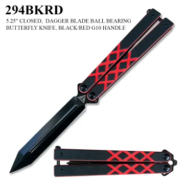 294BKRD - 5.25" Closed Butterfly Knife Ball Bearing with  G10 Handle