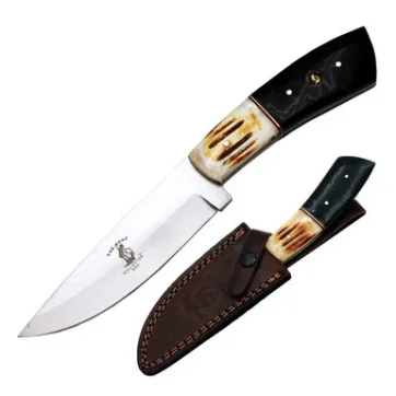 BC 898-A - 10" Bone Collector Burn Bovine & Black Resin Handle Hunting Knife