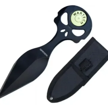 HWT278BK - 5 3/4" Fixed Blade Skull Knife