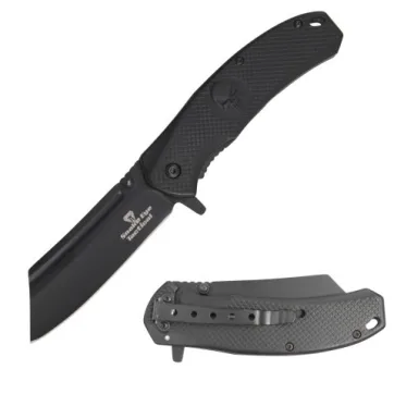 SE-1104BK  7.75" TACTICAL SPRING ASSISTED CLEAVER STYLE KNIFE