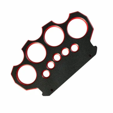 WD311-G10 - Tactical G10 Knuckle Black & Red Knuckle