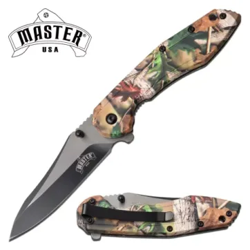 MU-A101GN 8" SPRING ASSISTED CAMO POCKET KNIFE