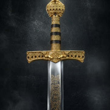 Medieval Style Gold Ceremonial Sword | Decorative Display Sword