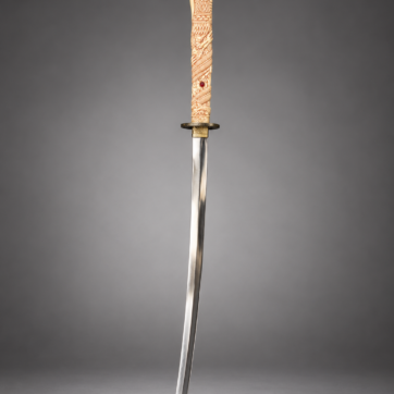 Ivory-Tone Dragon Katana – Ornate Japanese Style Decorative Sword
