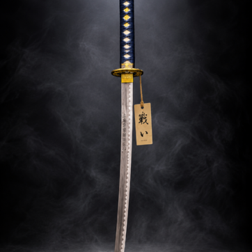 Blue & Gold Samurai Style Katana – Decorative Japanese Display Sword
