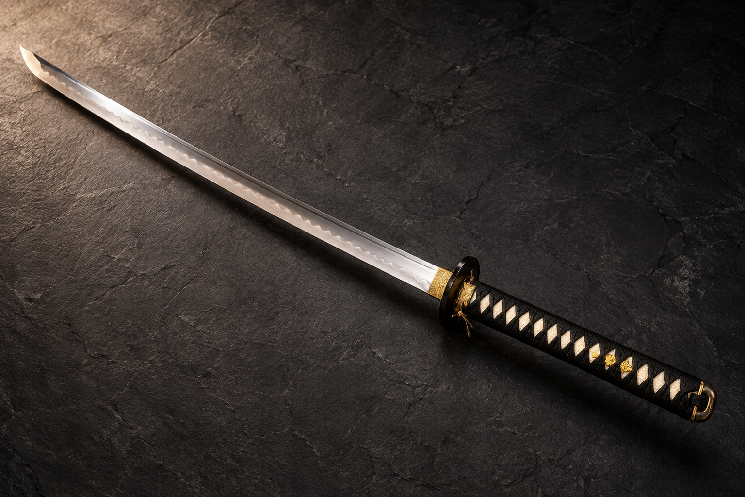 Black & Gold Japanese Style Katana – Decorative Samurai Display Sword